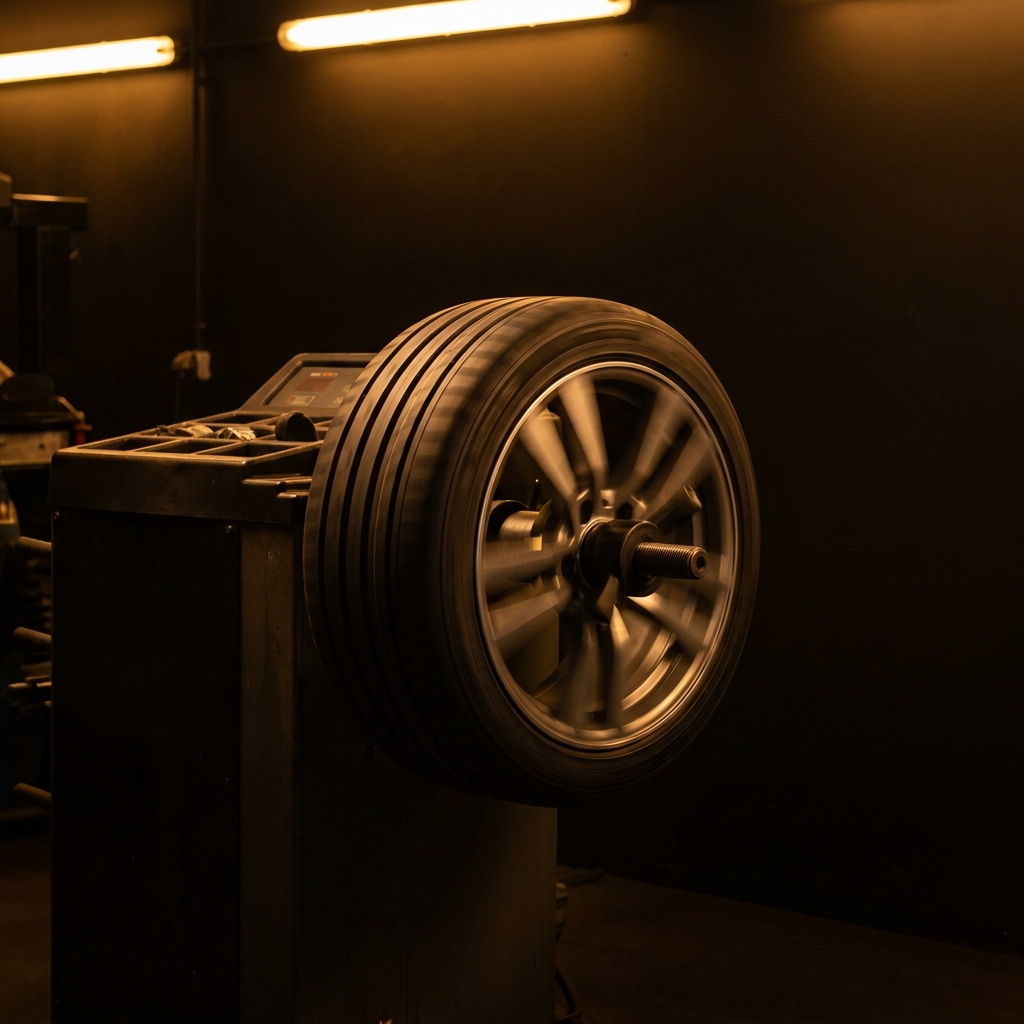 Wheel spinning on the road-force balancer
